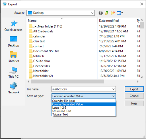 Thereafter, an export dialog box will open, then enter the required details.